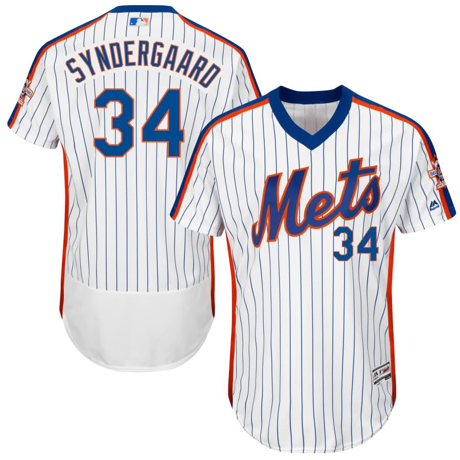 Noah Syndergaard New York Mets Majestic Alternate Flex Base Authentic Collection Player Jersey - White/Royal