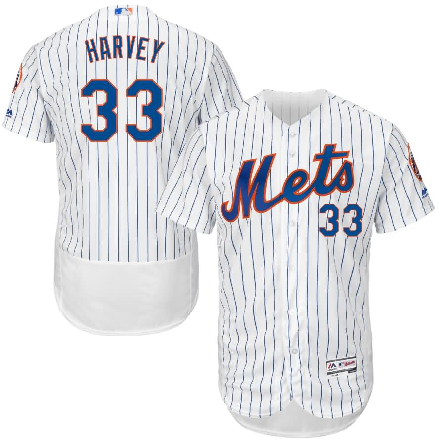 Matt Harvey New York Mets Majestic Home Flex Base Authentic Collection Player Jersey - White/Royal