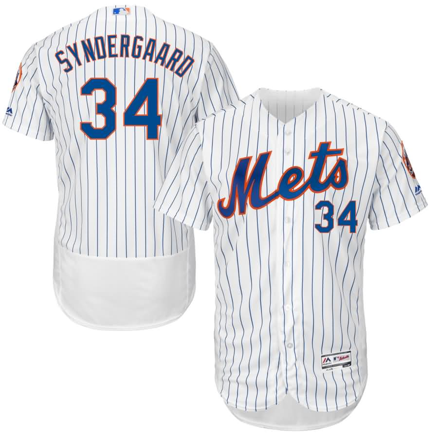 Noah Syndergaard New York Mets Majestic Home Flex Base Authentic Collection Player Jersey - White/Royal