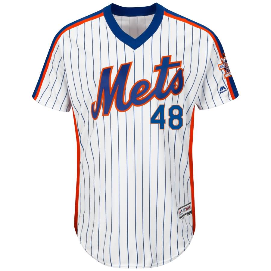 Jacob deGrom New York Mets Majestic Alternate Flex Base Authentic Collection Player Jersey - White/Royal