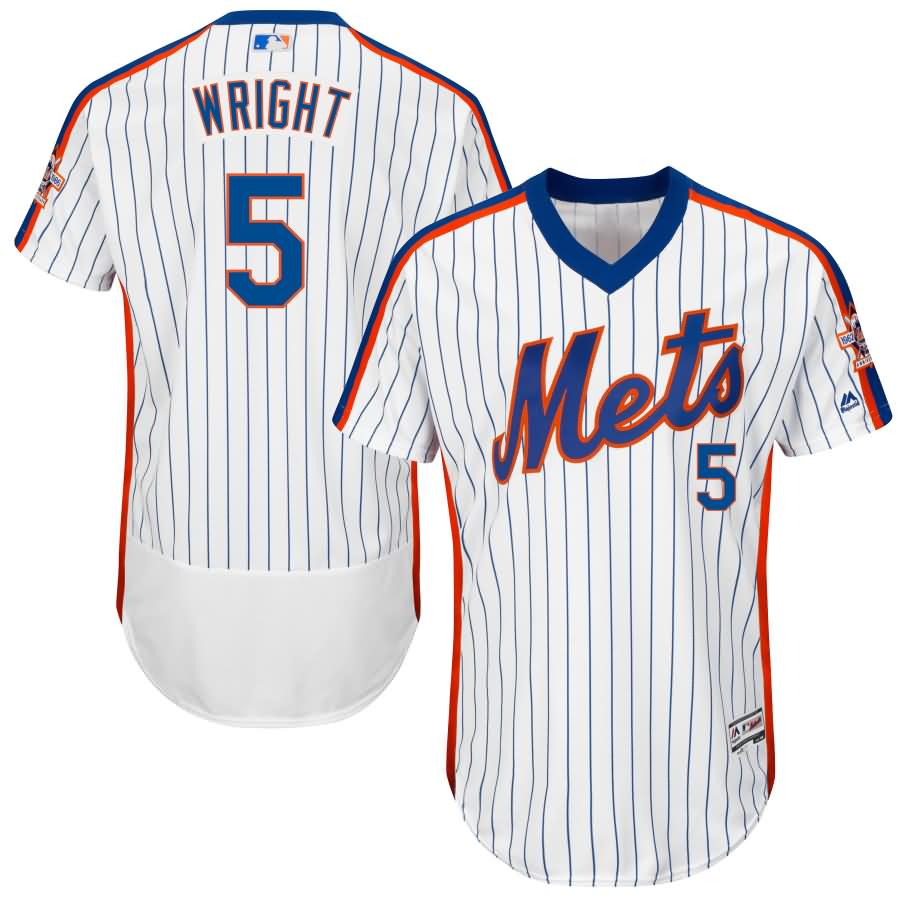 David Wright New York Mets Majestic Alternate Flex Base Authentic Collection Player Jersey - White/Royal