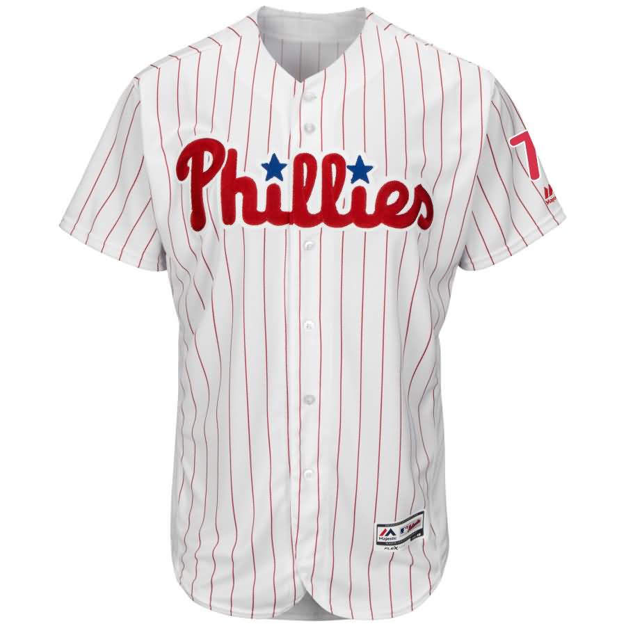 Maikel Franco Philadelphia Phillies Majestic Home Flex Base Authentic Collection Player Jersey - White/Scarlet