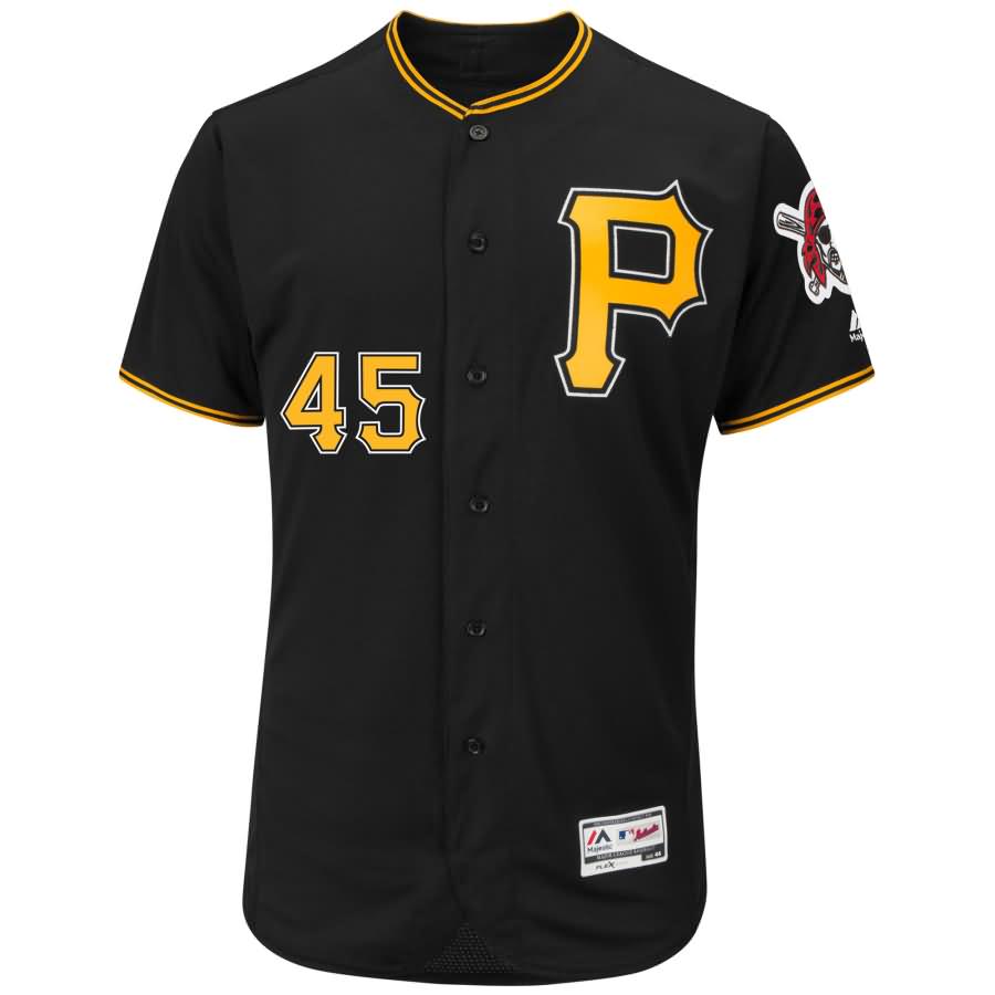 Gerrit Cole Pittsburgh Pirates Majestic Alternate Flex Base Authentic Collection Player Jersey - Black