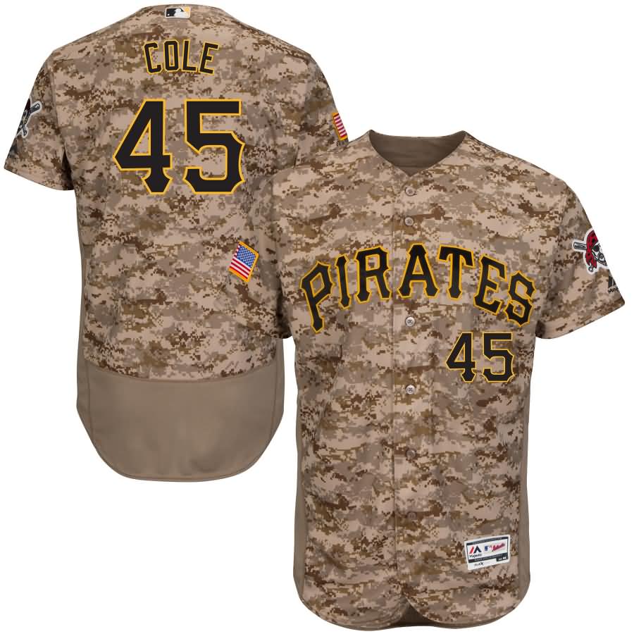 Gerrit Cole Pittsburgh Pirates Majestic Alternate Flex Base Authentic Collection Player Jersey - USMC Camo