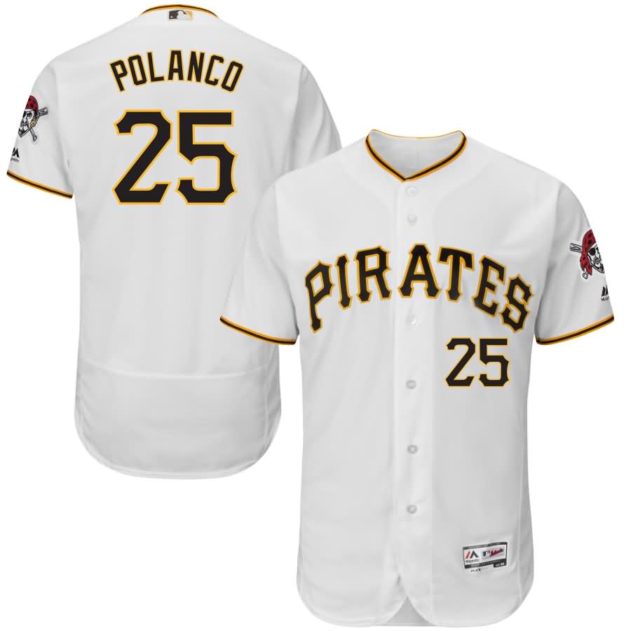 Gregory Polanco Pittsburgh Pirates Majestic Home Flex Base Authentic Collection Player Jersey - White