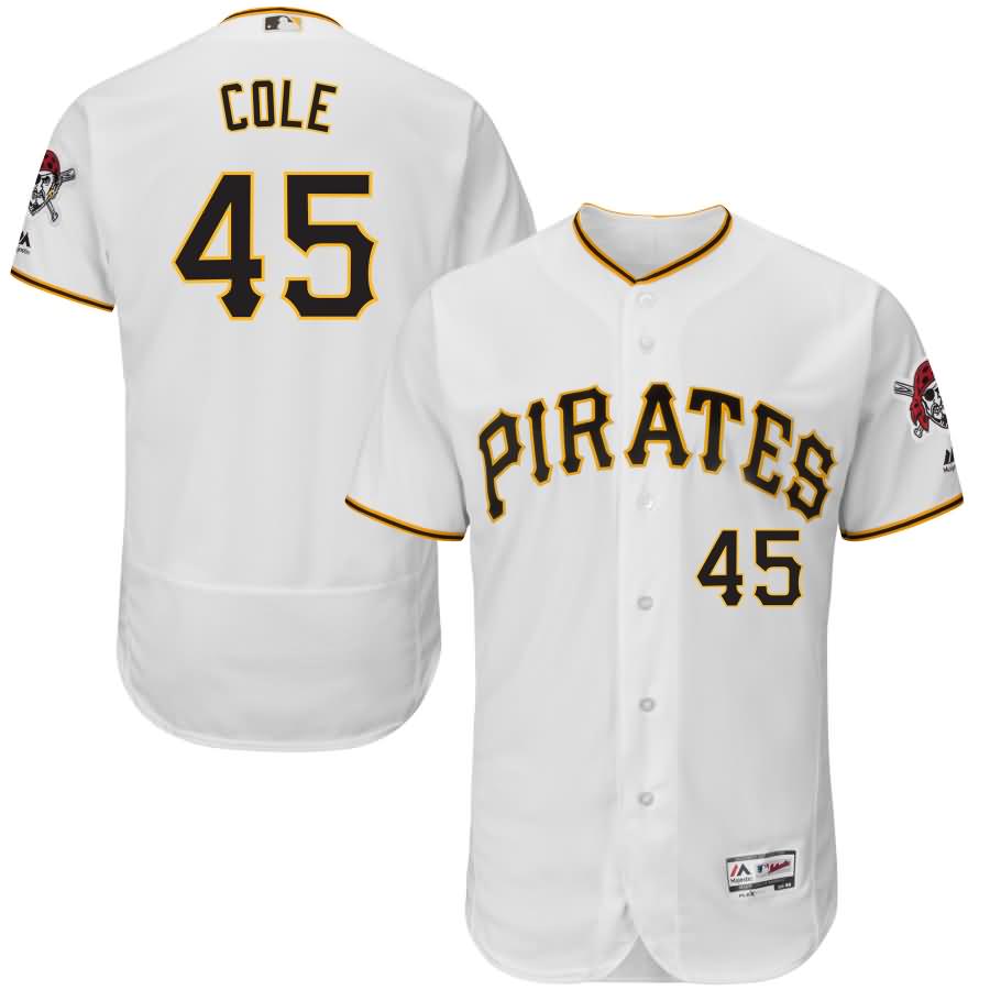 Gerrit Cole Pittsburgh Pirates Majestic Home Flex Base Authentic Collection Player Jersey - White