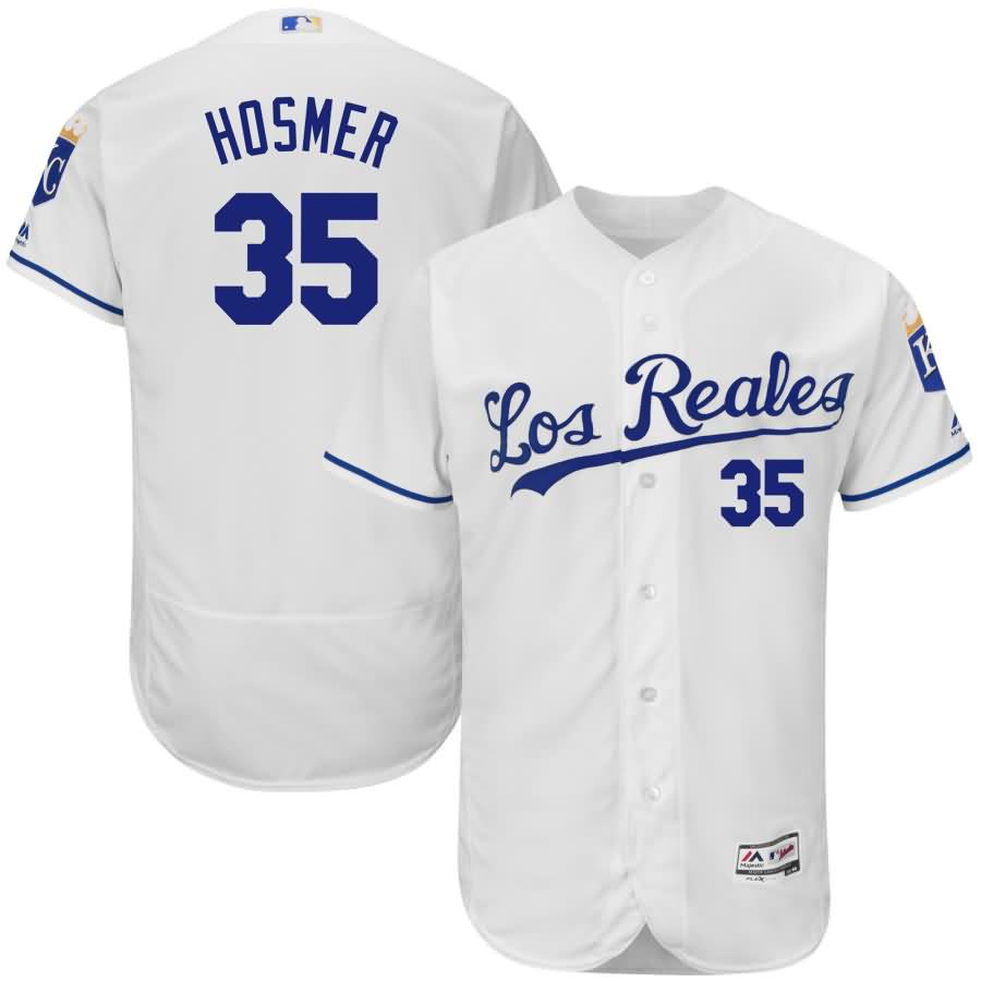 Eric Hosmer Kansas City Royals Majestic Home Los Reales Flex Base Authentic Collection Player Jersey - White