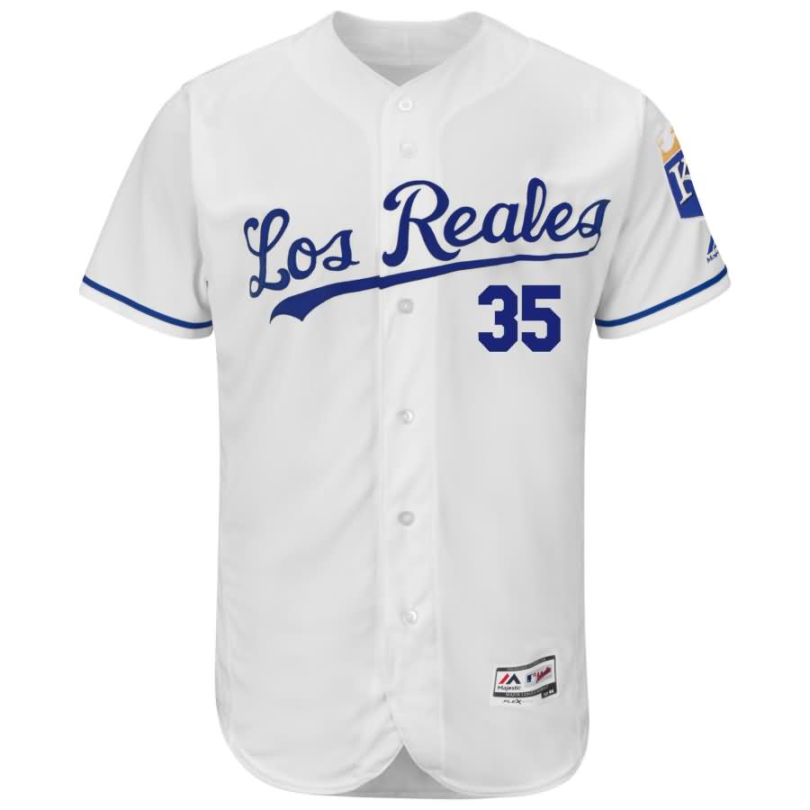 Eric Hosmer Kansas City Royals Majestic Home Los Reales Flex Base Authentic Collection Player Jersey - White