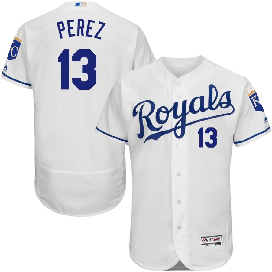 Salvador Perez Kansas City Royals Majestic Home Flex Base Authentic Collection Player Jersey - White