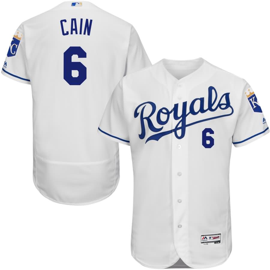 Lorenzo Cain Kansas City Royals Majestic Home Flex Base Authentic Collection Player Jersey - White