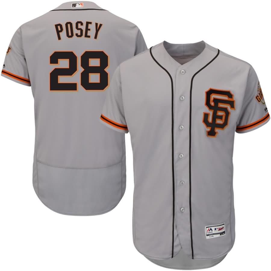 Buster Posey San Francisco Giants Majestic Alternate Flex Base Authentic Collection Player Jersey - Gray