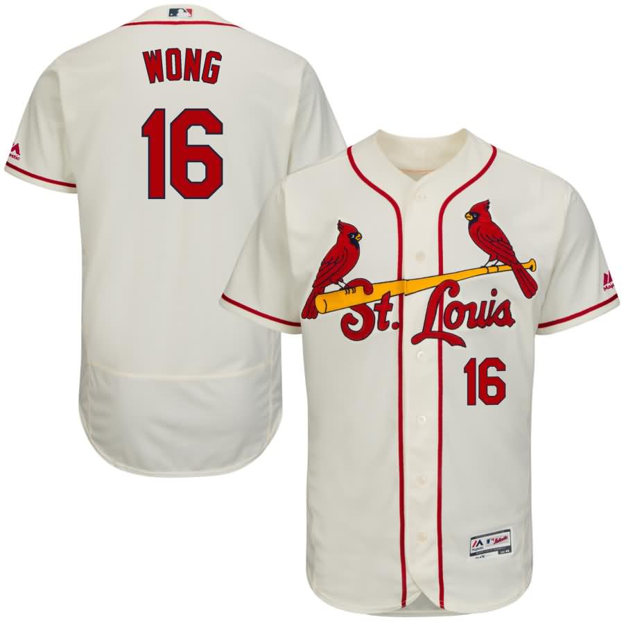 Kolten Wong St. Louis Cardinals Majestic Alternate Flex Base Authentic Collection Player Jersey - Ivory