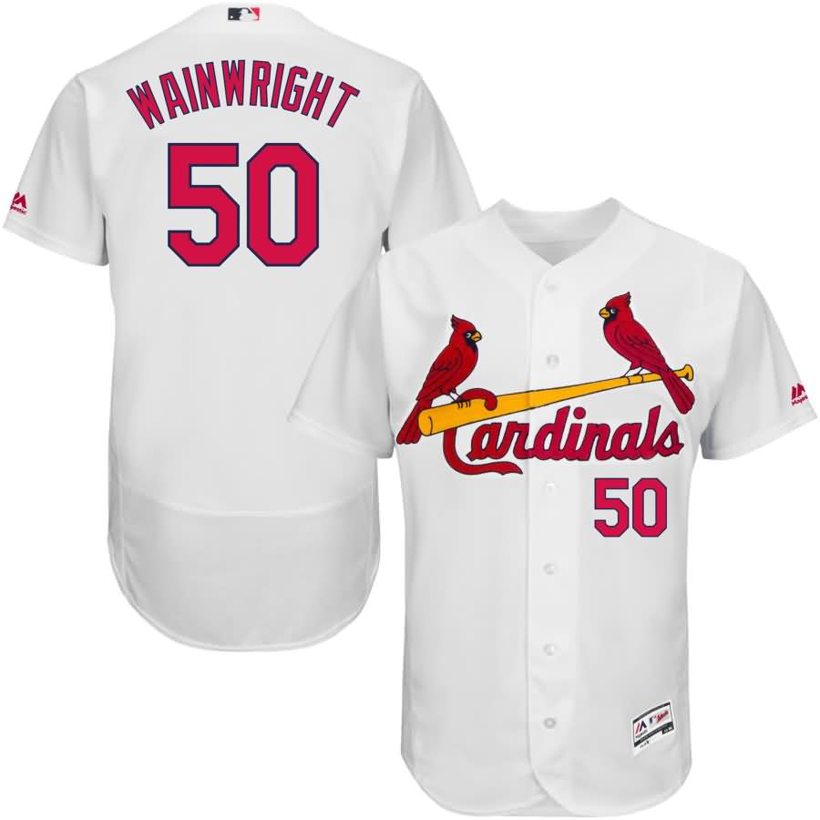 Adam Wainwright St. Louis Cardinals Majestic Home Flex Base Authentic Collection Player Jersey - White