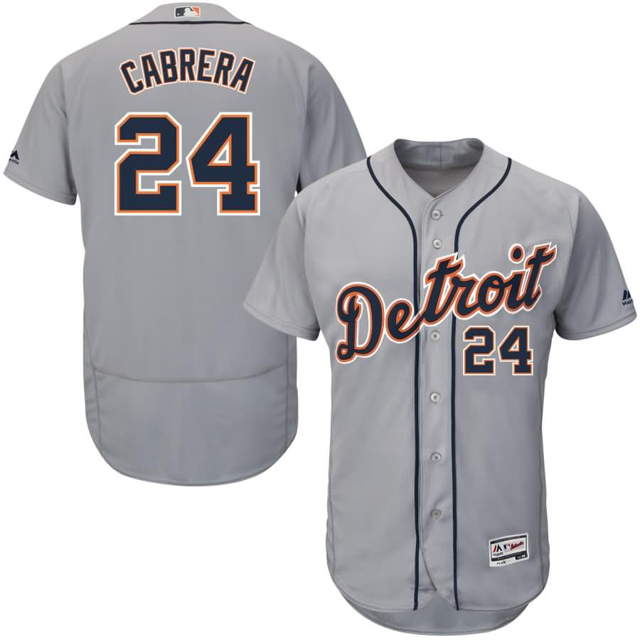 Miguel Cabrera Detroit Tigers Majestic Road Flex Base Authentic Collection Player Jersey - Gray