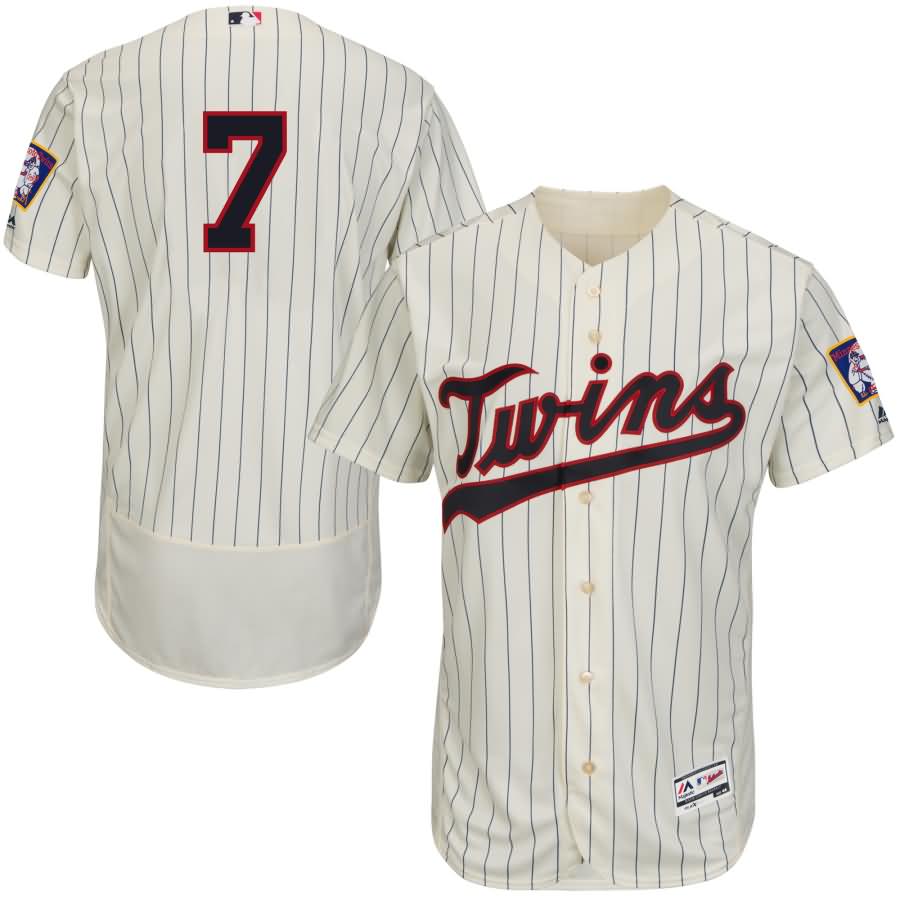 Joe Mauer Minnesota Twins Majestic Alternate Flex Base Authentic Collection Player Jersey - Ivory/Navy