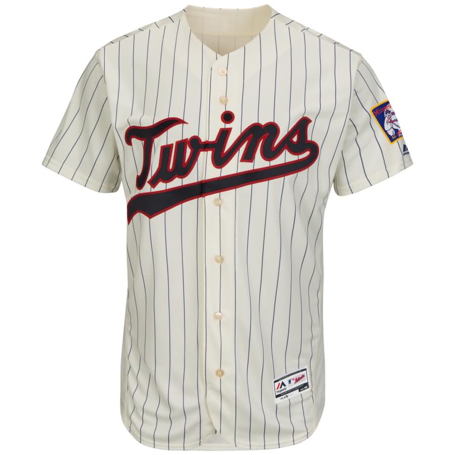 Joe Mauer Minnesota Twins Majestic Alternate Flex Base Authentic Collection Player Jersey - Ivory/Navy