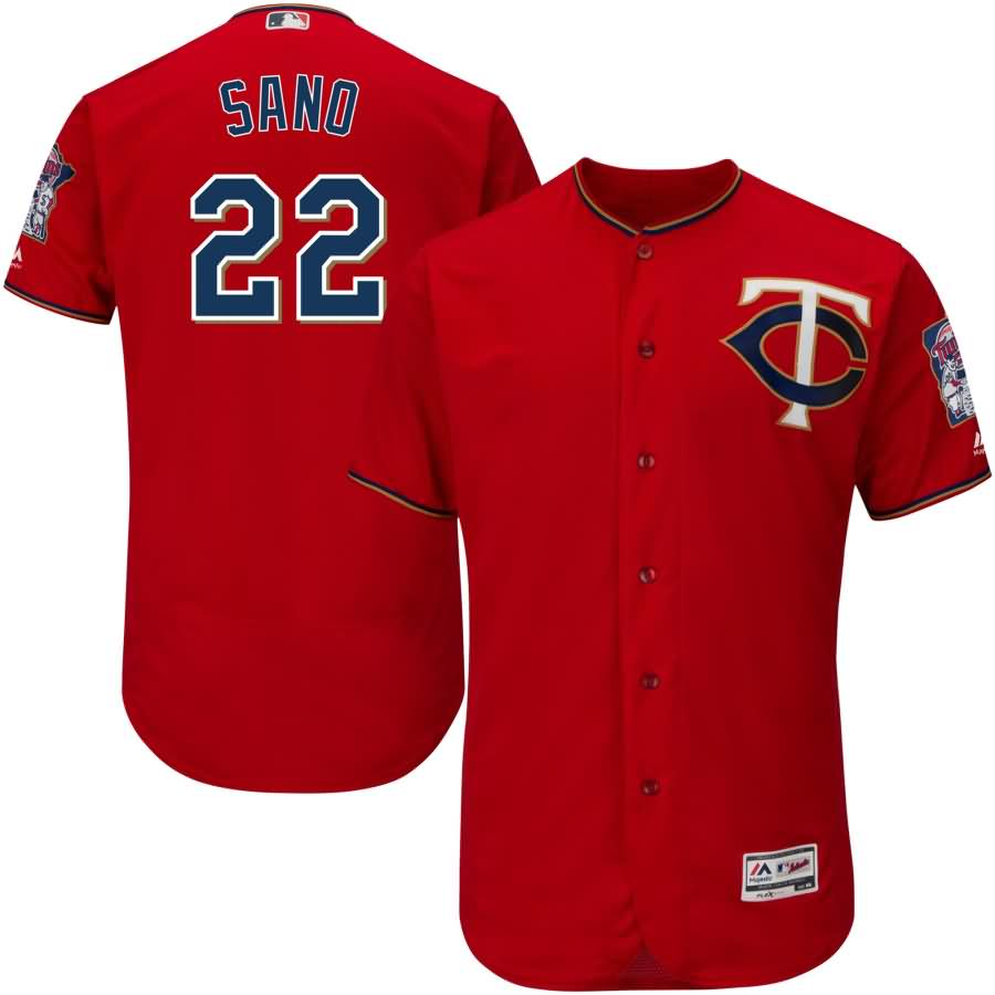 Miguel Sano Minnesota Twins Majestic Alternate Flex Base Authentic Collection Player Jersey - Scarlet