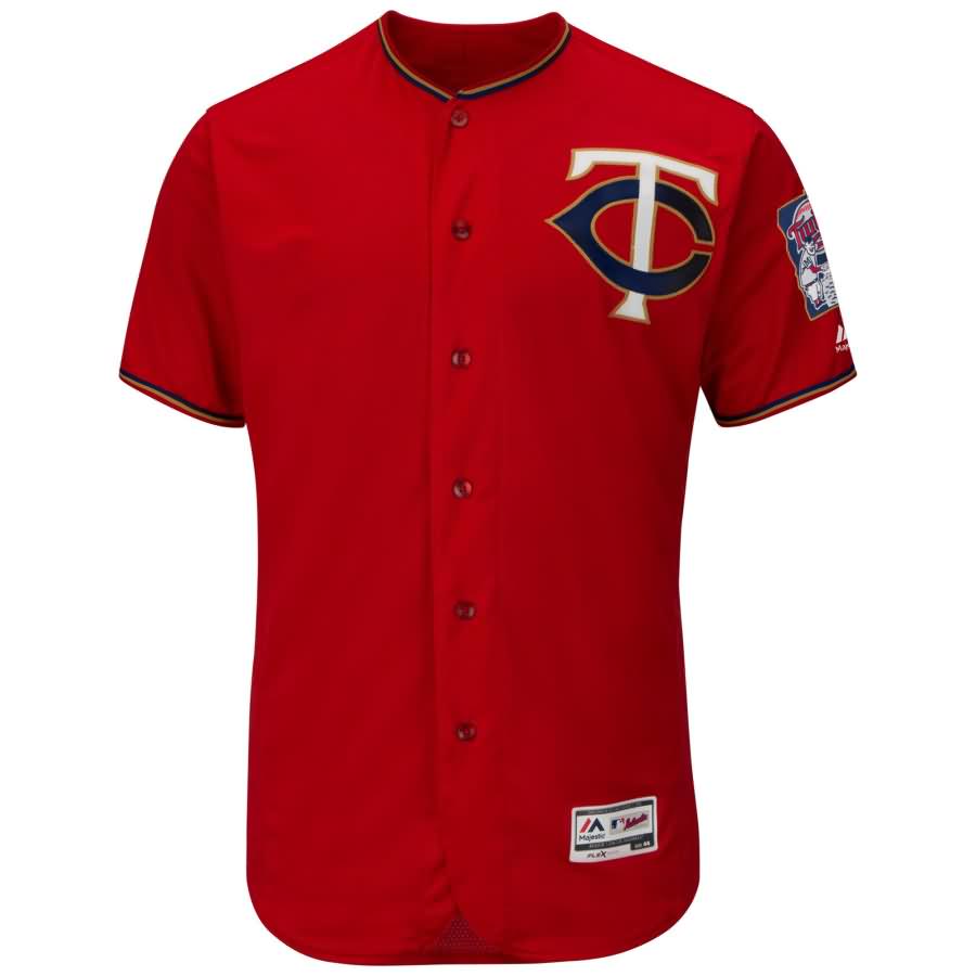 Joe Mauer Minnesota Twins Majestic Alternate Flex Base Authentic Collection Player Jersey - Scarlet