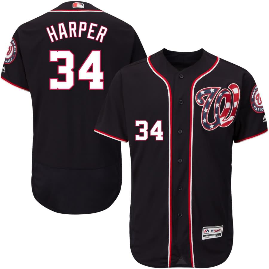 Bryce Harper Washington Nationals Majestic Alternate Flex Base Authentic Collection Player Jersey - Navy