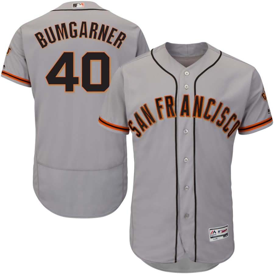 Madison Bumgarner San Francisco Giants Majestic Road Flex Base Authentic Collection Player Jersey - Gray