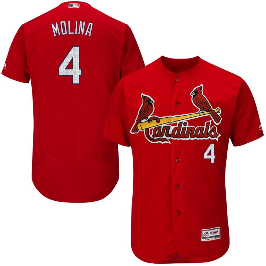 Yadier Molina St. Louis Cardinals Majestic Fashion Authentic Collection Flex Base Player Jersey - Scarlet