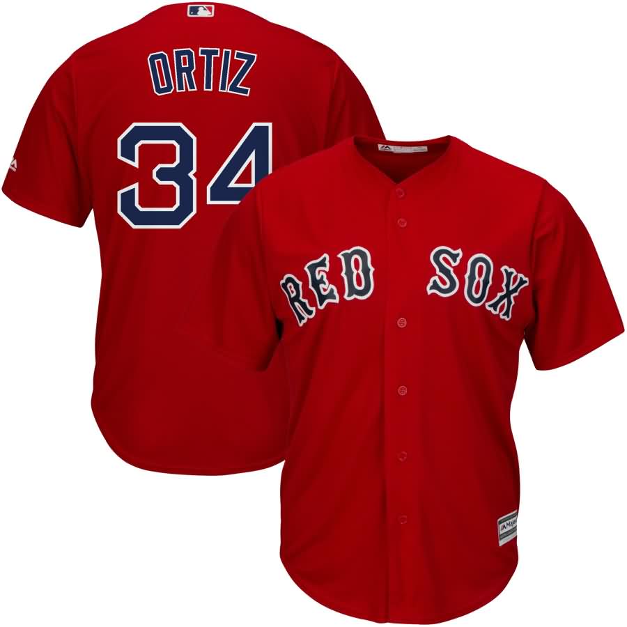 David Ortiz Majestic Youth Official Cool Base Player Jersey - Scarlet