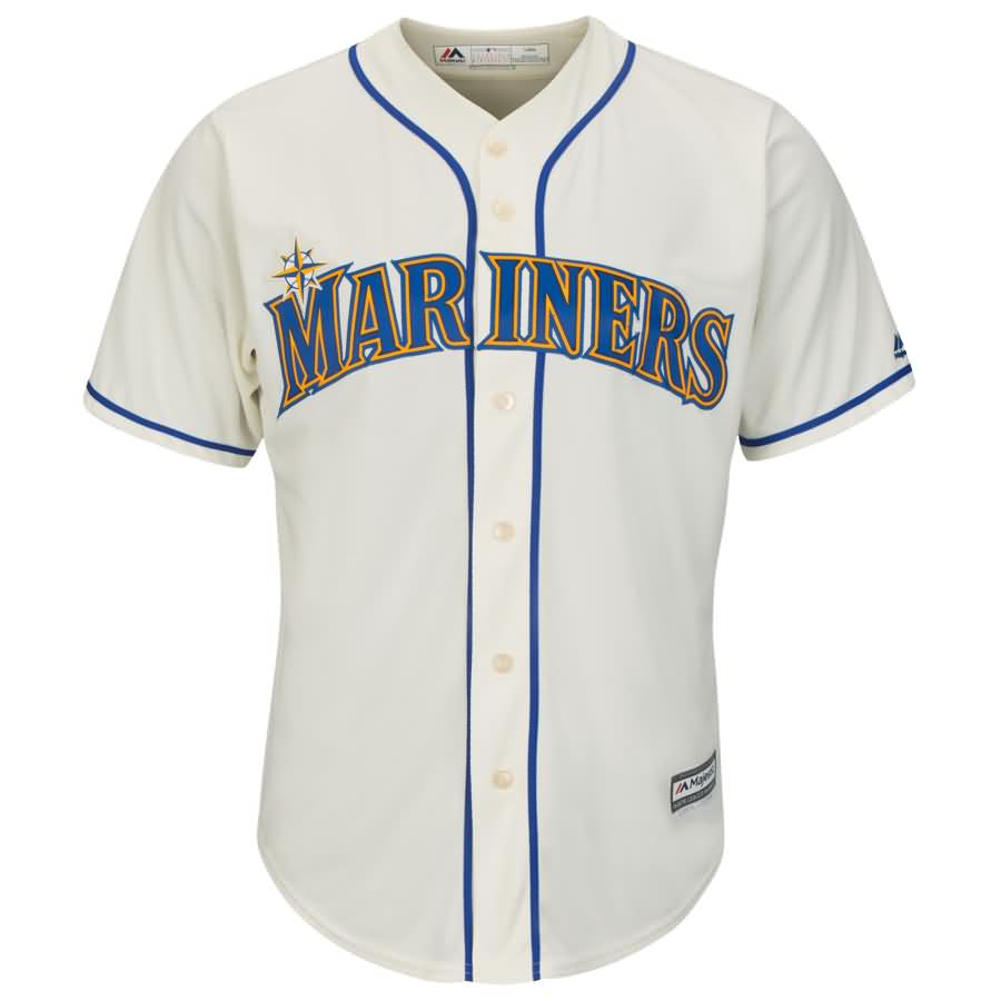 Seattle Mariners Majestic Youth Official Cool Base Jersey - Cream