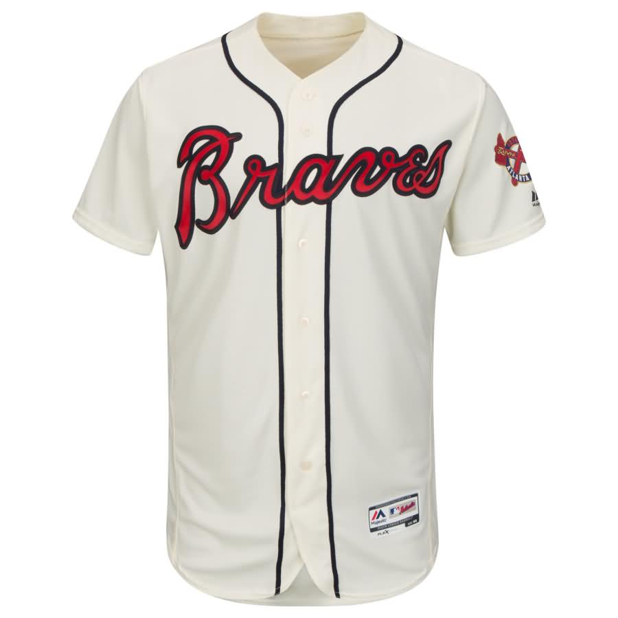 Atlanta Braves Majestic Alternate Flex Base Authentic Collection Team Jersey - Ivory