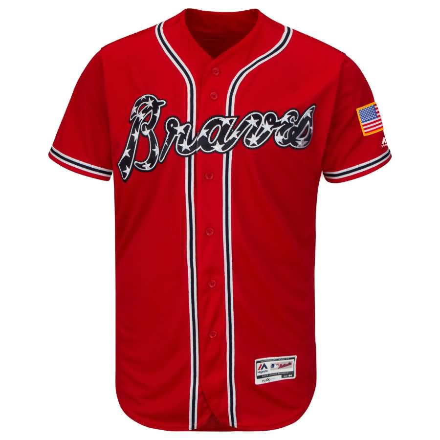 Atlanta Braves Majestic Alternate Flex Base Authentic Collection Team Jersey - Scarlet