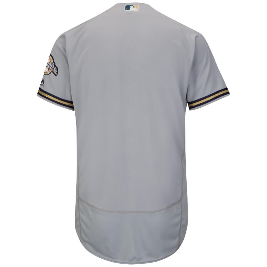 Milwaukee Brewers Majestic Road Flex Base Authentic Collection Team Jersey - Gray