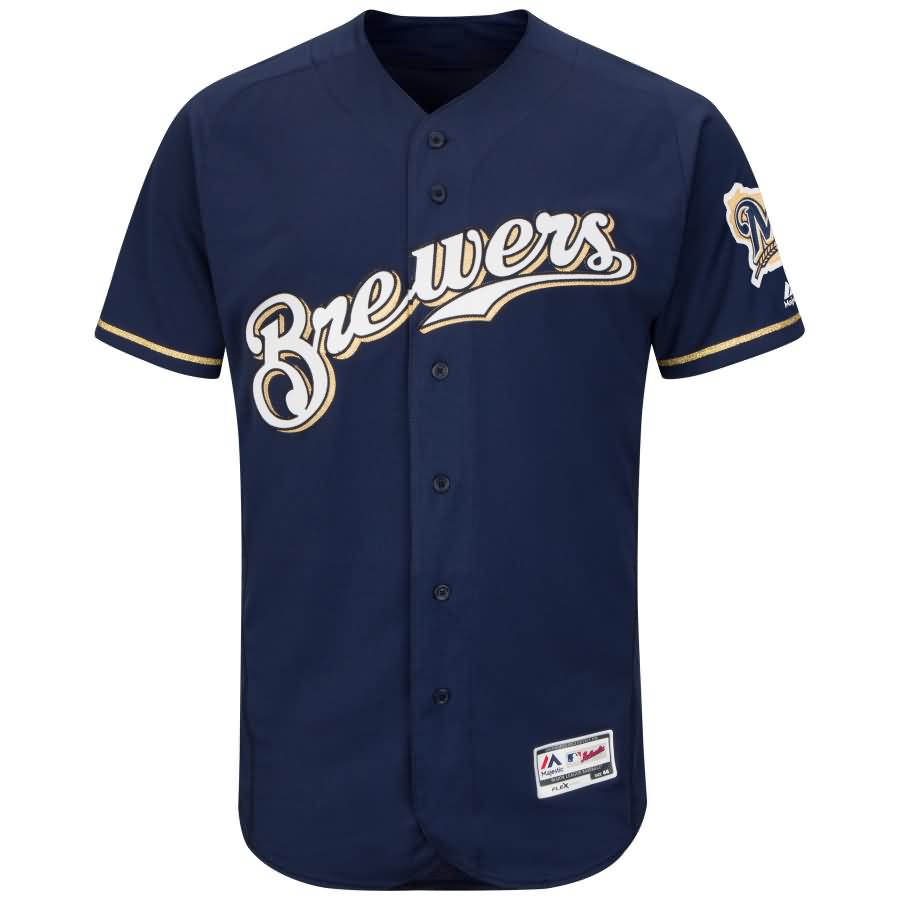 Milwaukee Brewers Majestic Alternate Home Flex Base Authentic Collection Team Jersey - Navy