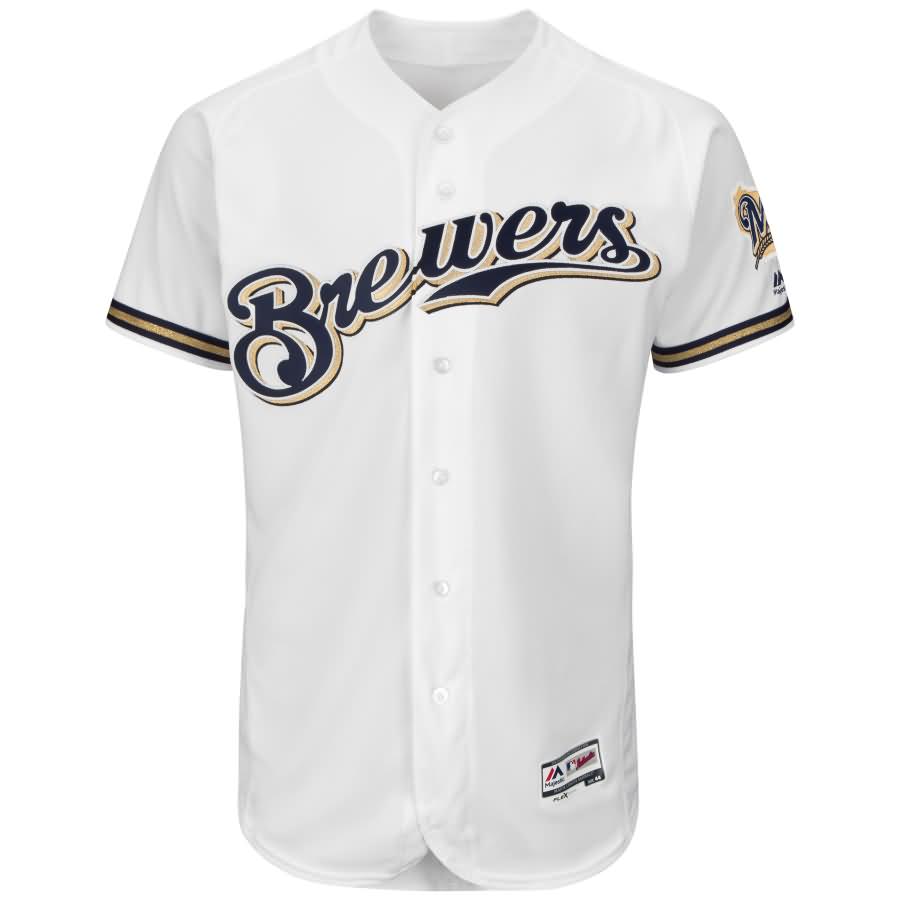 Milwaukee Brewers Majestic Home Flex Base Authentic Collection Team Jersey - White