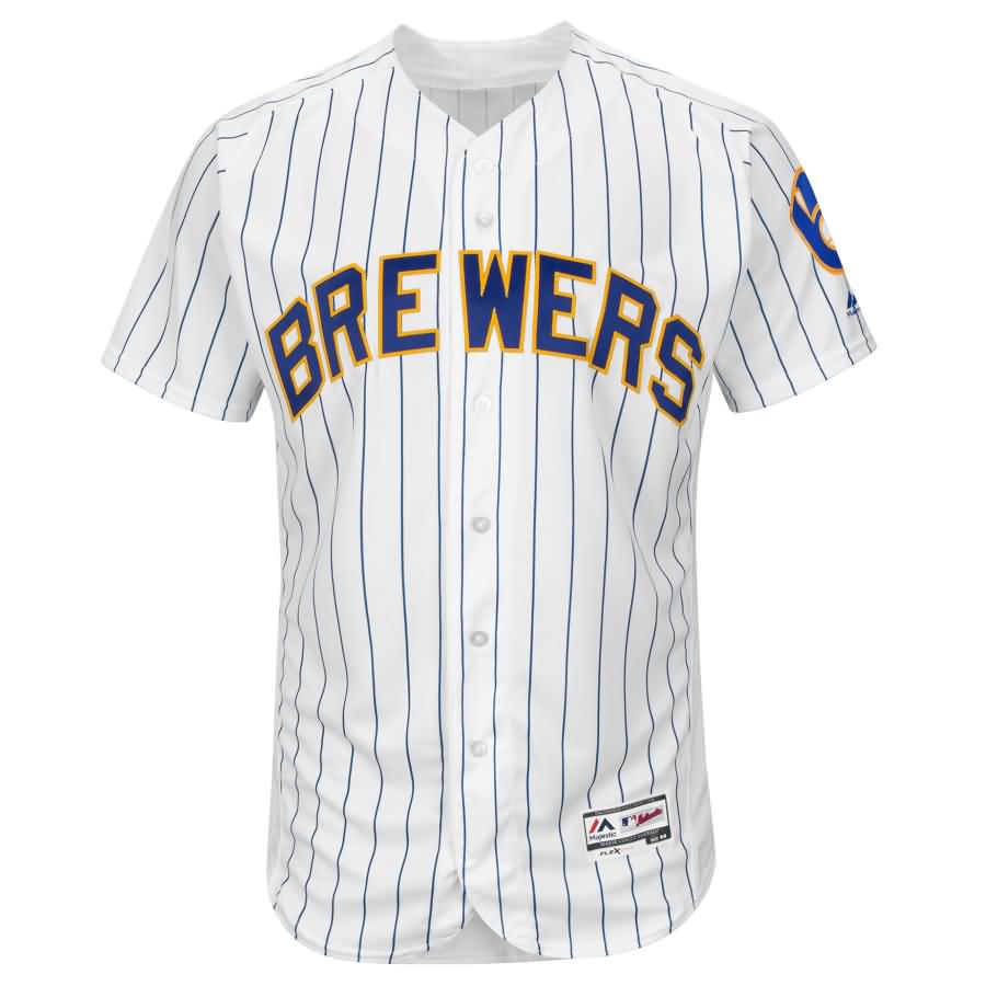 Milwaukee Brewers Majestic Alternate Flex Base Authentic Collection Team Jersey - White/Royal