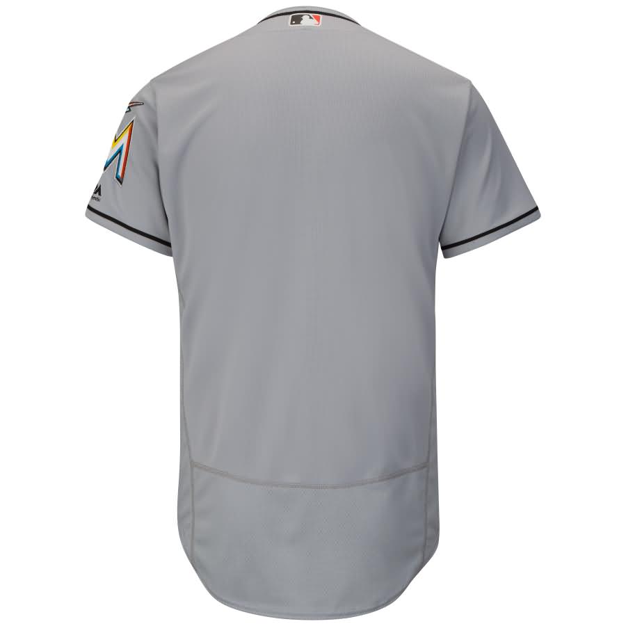 Miami Marlins Majestic Road Flex Base Authentic Collection Team Jersey - Gray