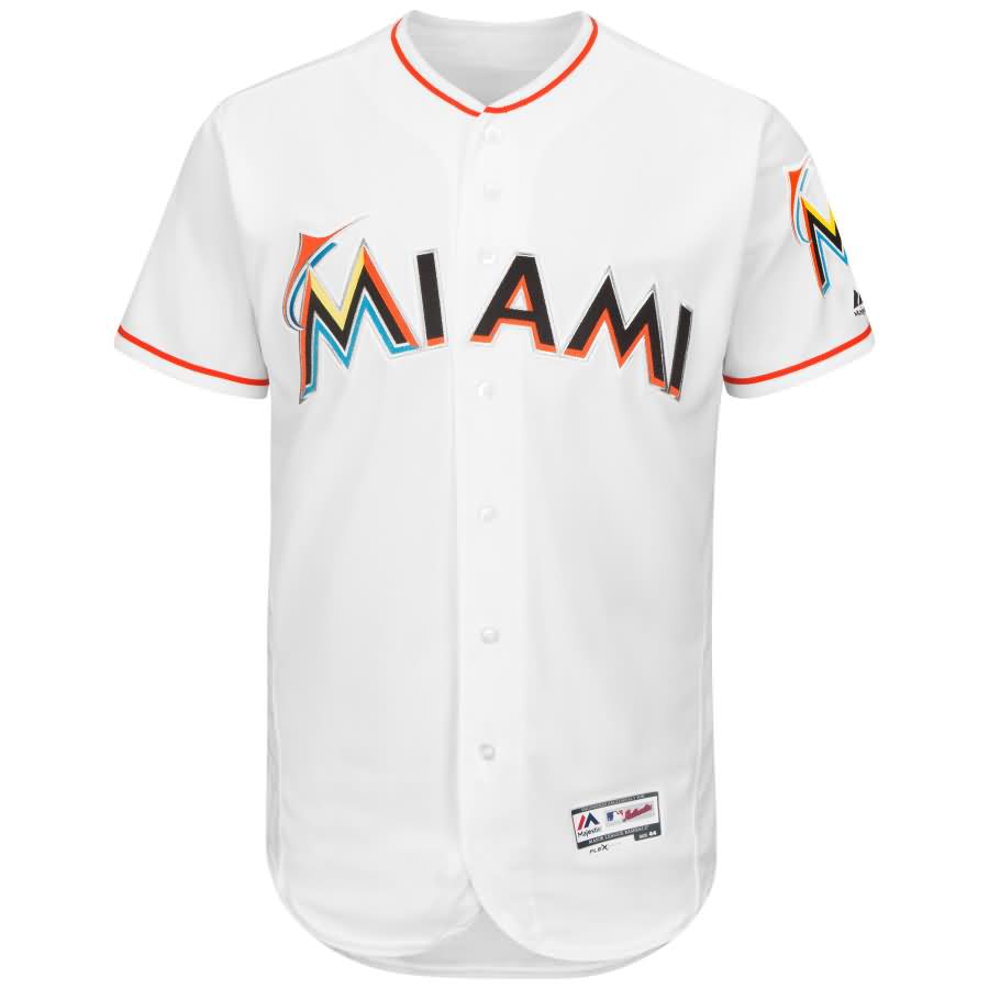 Miami Marlins Majestic Home Flex Base Authentic Collection Team Jersey - White