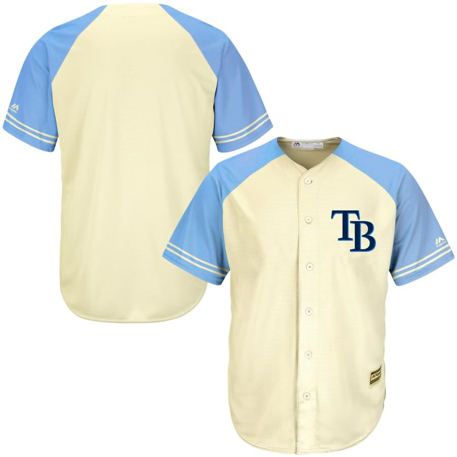 Tampa Bay Rays Majestic Cool Base Ivory Fashion Team Jersey - Cream/Light Blue