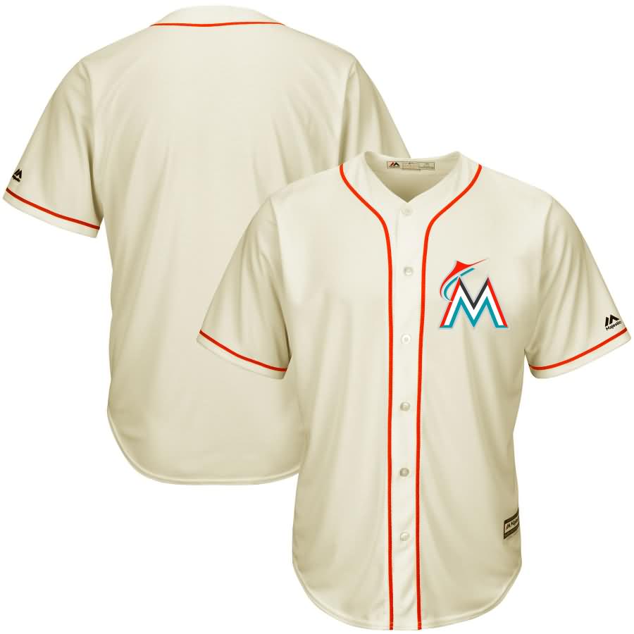 Miami Marlins Majestic Cool Base Ivory Fashion Team Jersey - Cream