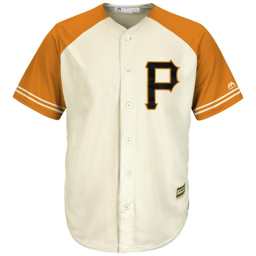 Pittsburgh Pirates Majestic Cool Base Ivory Fashion Team Jersey - Cream/Yellow