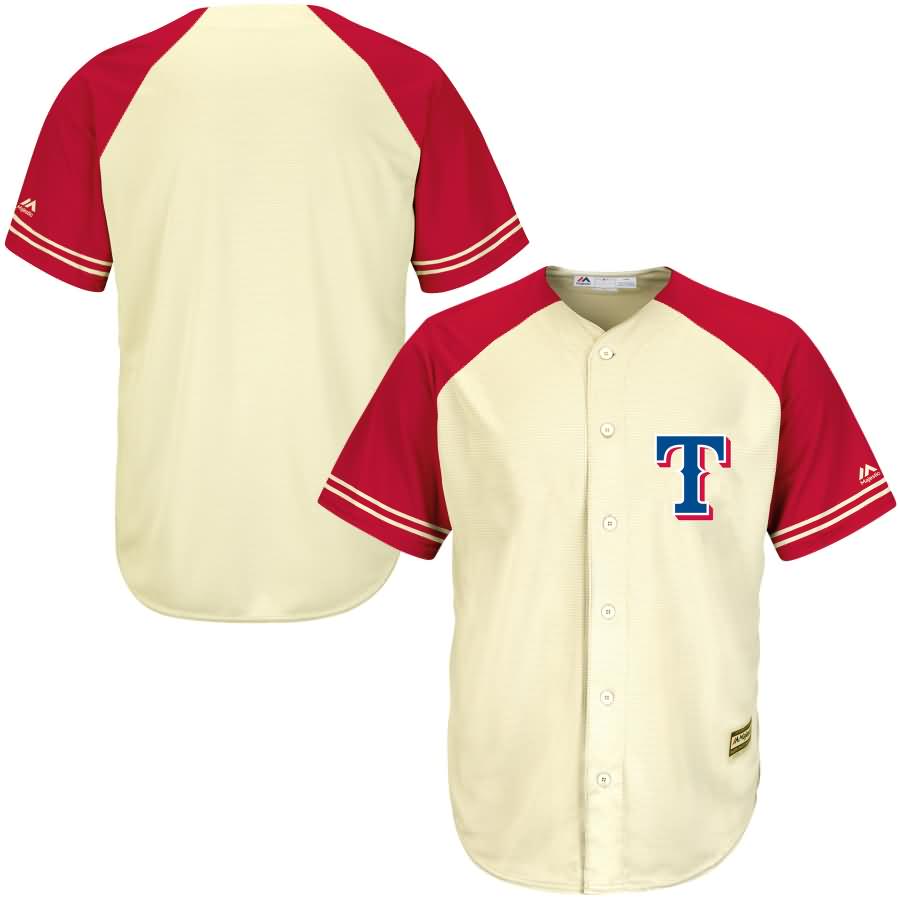 Texas Rangers Majestic Cool Base Ivory Fashion Team Jersey - Cream/Red