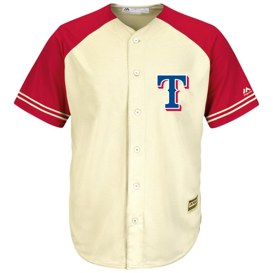 Texas Rangers Majestic Cool Base Ivory Fashion Team Jersey - Cream/Red