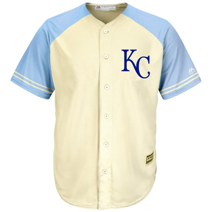 Kansas City Royals Majestic Cool Base Ivory Fashion Team Jersey - Cream/Light Blue