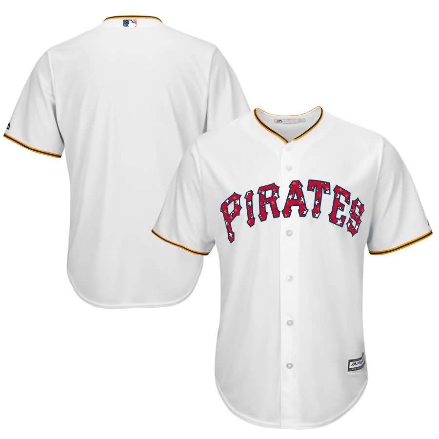 Pittsburgh Pirates Majestic Stars & Stripes Cool Base Jersey - White