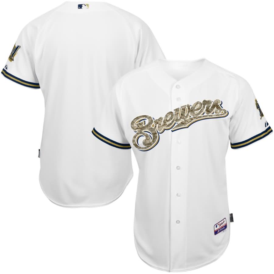 Milwaukee Brewers Majestic Fashion Authentic USMC Team Jersey - White