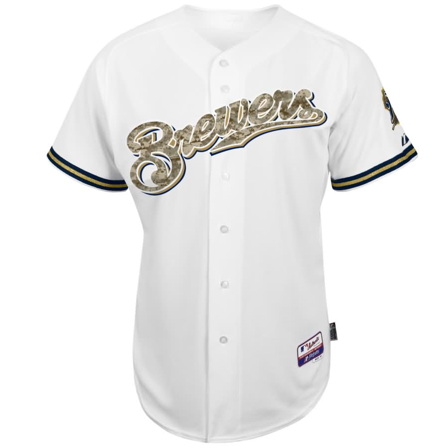 Milwaukee Brewers Majestic Fashion Authentic USMC Team Jersey - White