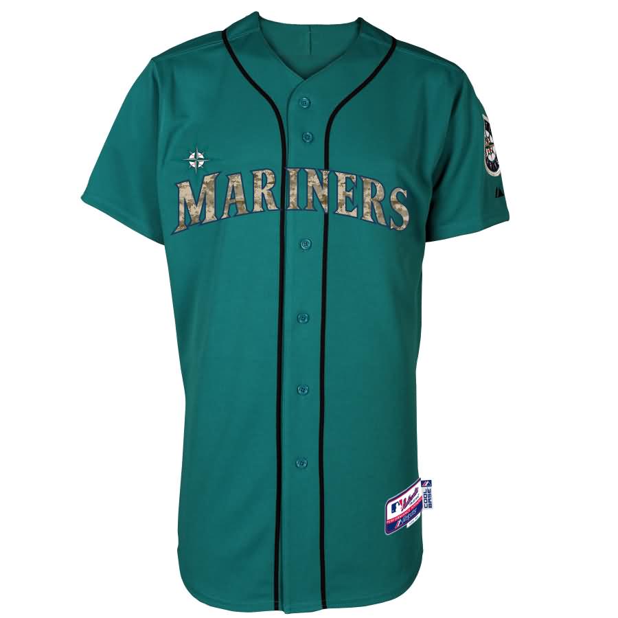 Seattle Mariners Majestic Fashion Authentic USMC Team Jersey - Northwest Green