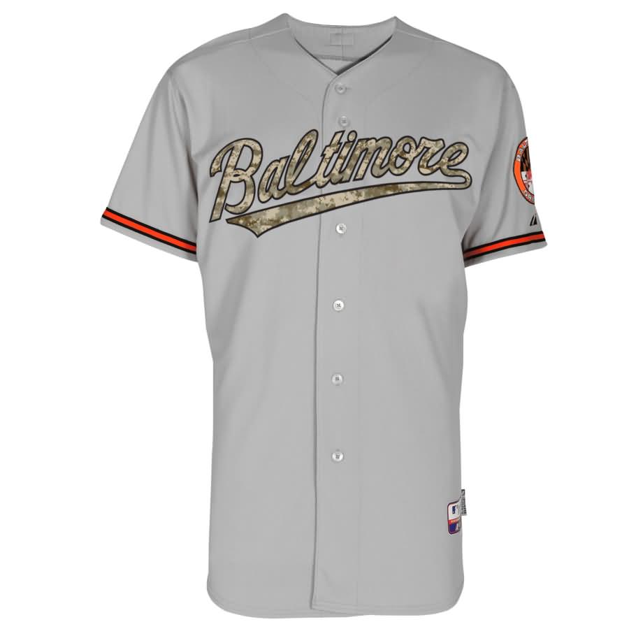 Baltimore Orioles Majestic Fashion Authentic USMC Team Jersey - Gray