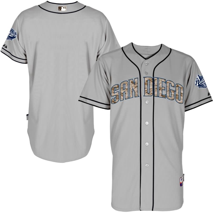 San Diego Padres Majestic Fashion Authentic USMC Team Jersey - Gray