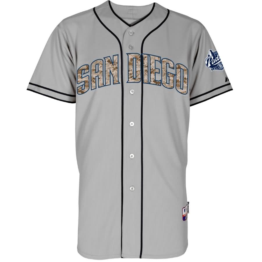 San Diego Padres Majestic Fashion Authentic USMC Team Jersey - Gray