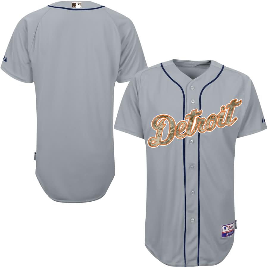 Detroit Tigers Majestic Fashion Authentic USMC Team Jersey - Gray