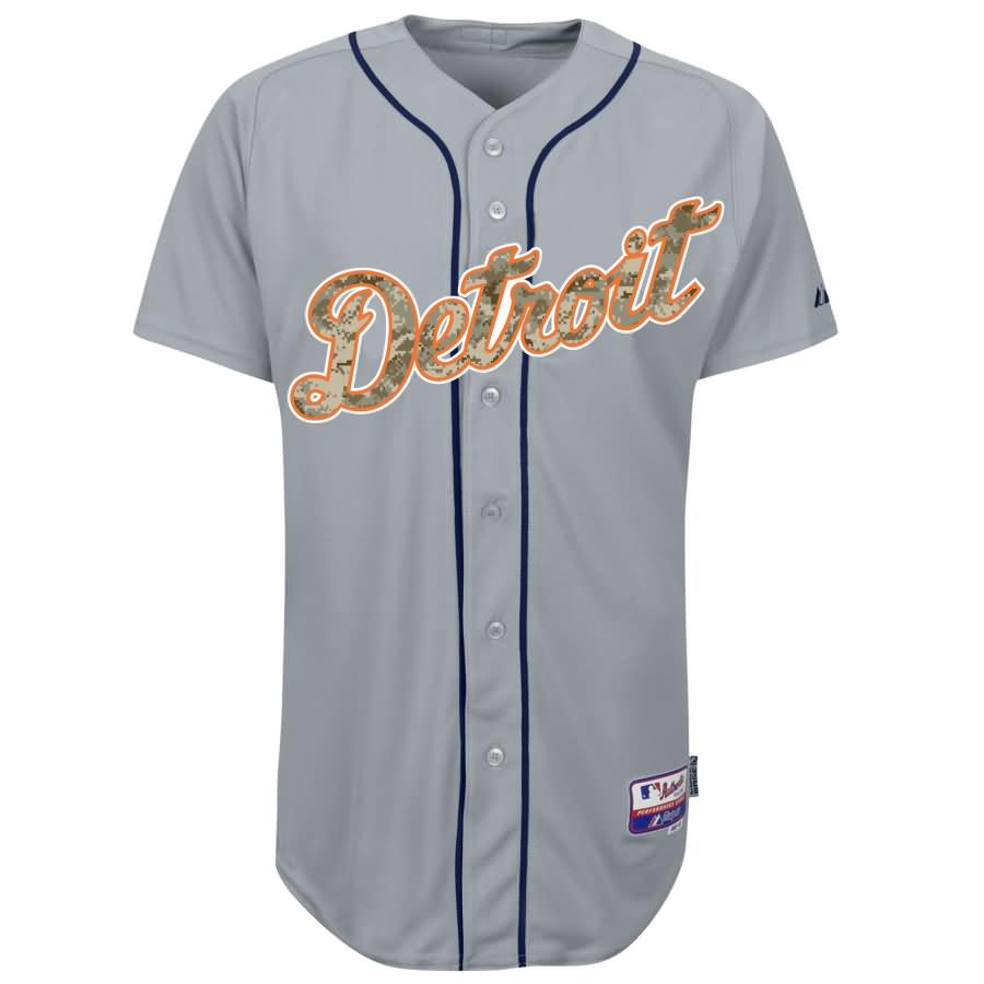 Detroit Tigers Majestic Fashion Authentic USMC Team Jersey - Gray